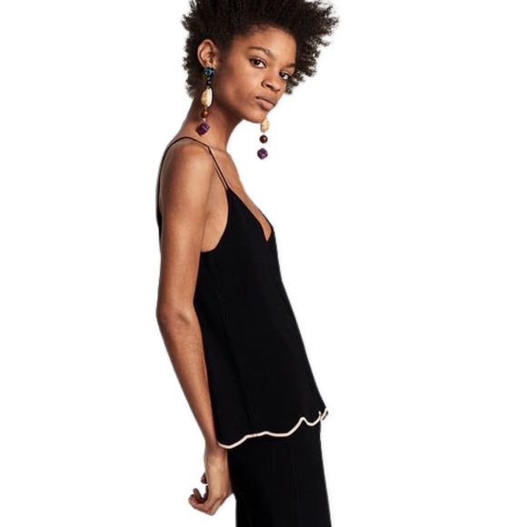 Zara Knit Scalloped Trim Top - Picture 3 of 5